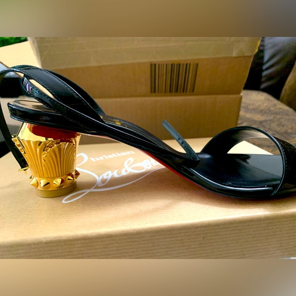 BRAND NEW Christian Louboutin Lipsita Queen Patent Red Sole Sandals - Picture 2 of 8